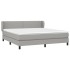 Cama box spring con colchón tela gris claro 180x200