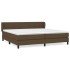 Cama box spring con colchón tela marrón oscuro 200x200