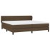 Cama box spring con colchón tela marrón oscuro 200x200