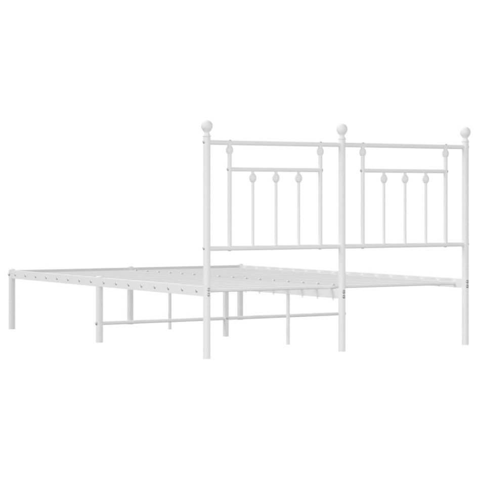 Estructura de cama con cabecero metal blanca 140x200
