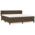 Cama box spring con colchón tela marrón oscuro 160x200