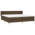 Cama box spring con colchón tela marrón oscuro 200x200