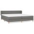 Cama box spring con colchón tela gris oscuro 200x200