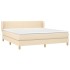 Cama box spring con colchón tela color crema 180x200