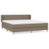 Cama box spring con colchón tela gris taupe 160x200