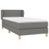 Cama box spring con colchón tela gris oscuro 100x200
