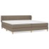 Cama box spring con colchón tela gris taupe 200x200