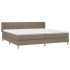 Cama box spring con colchón tela gris taupe 200x200