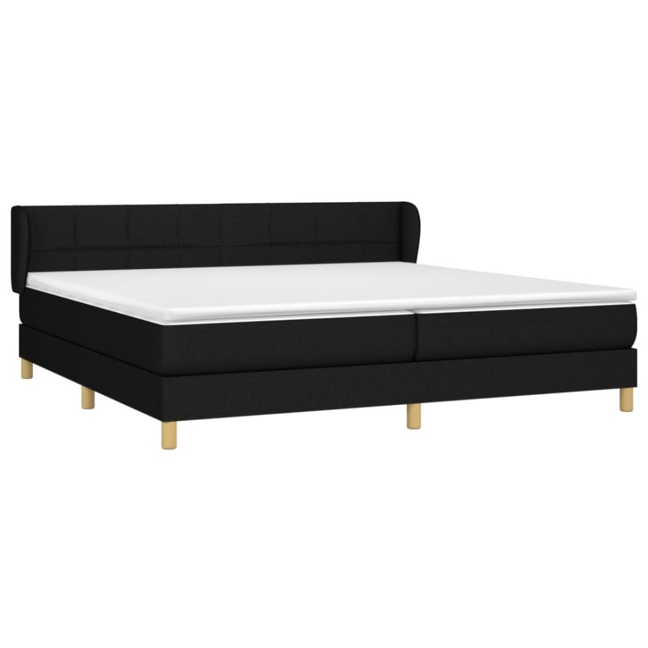 Cama box spring con colchón tela negro 200x200