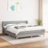 Cama box spring con colchón tela gris claro 180x200