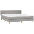 Cama box spring con colchón tela gris claro 180x200