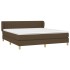Cama box spring con colchón tela marrón oscuro 160x200