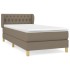 Cama box spring con colchón tela gris taupe 90x190