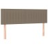 Cama box spring con colchón tela gris taupe 140x200