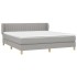 Cama box spring con colchón tela gris claro 180x200