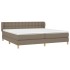 Cama box spring con colchón tela gris taupe 200x200