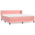 Cama box spring con colchón terciopelo rosa 160x200