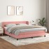 Cama box spring con colchón terciopelo rosa 180x200