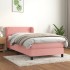 Cama box spring con colchón terciopelo rosa 80x200