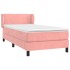 Cama box spring con colchón terciopelo rosa 80x200