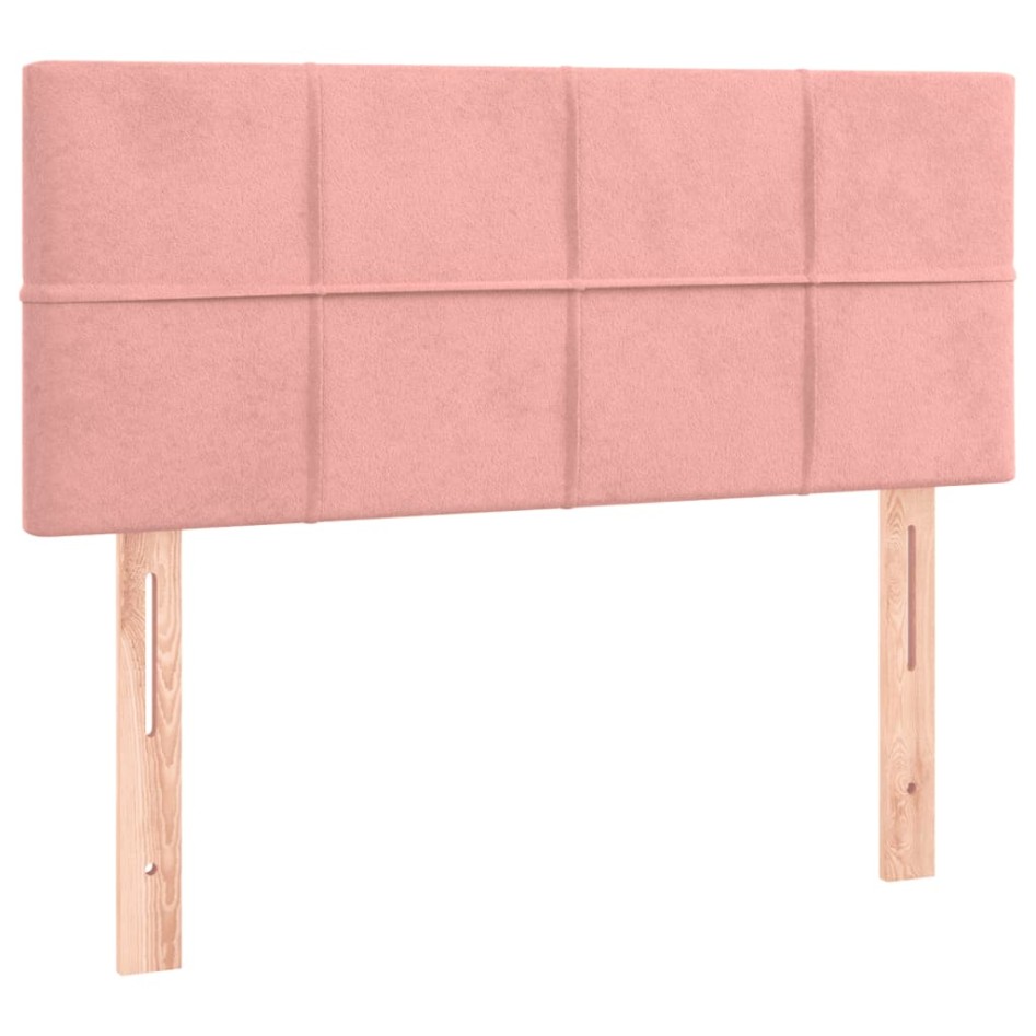 Cama box spring con colchón terciopelo rosa 100x200