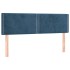 Cama box spring con colchón terciopelo azul oscuro 140x200