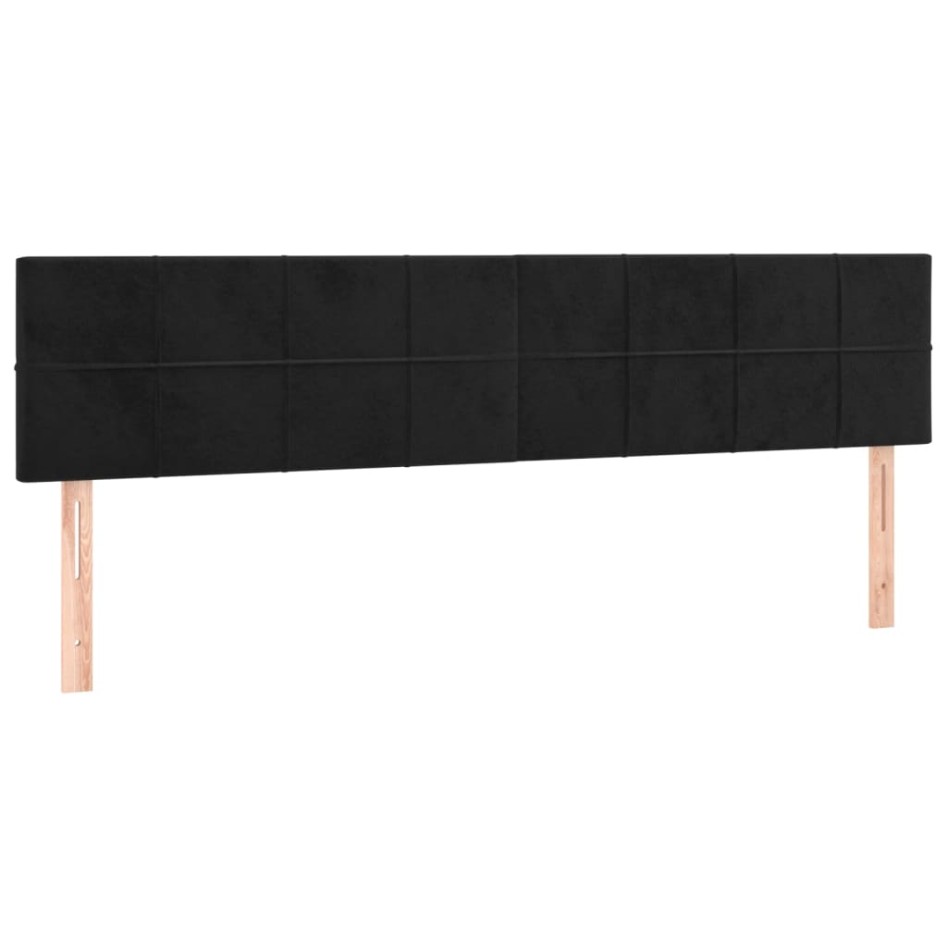 Cama box spring con colchón terciopelo negro 200x200