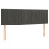 Cama box spring con colchón terciopelo gris oscuro 140x190