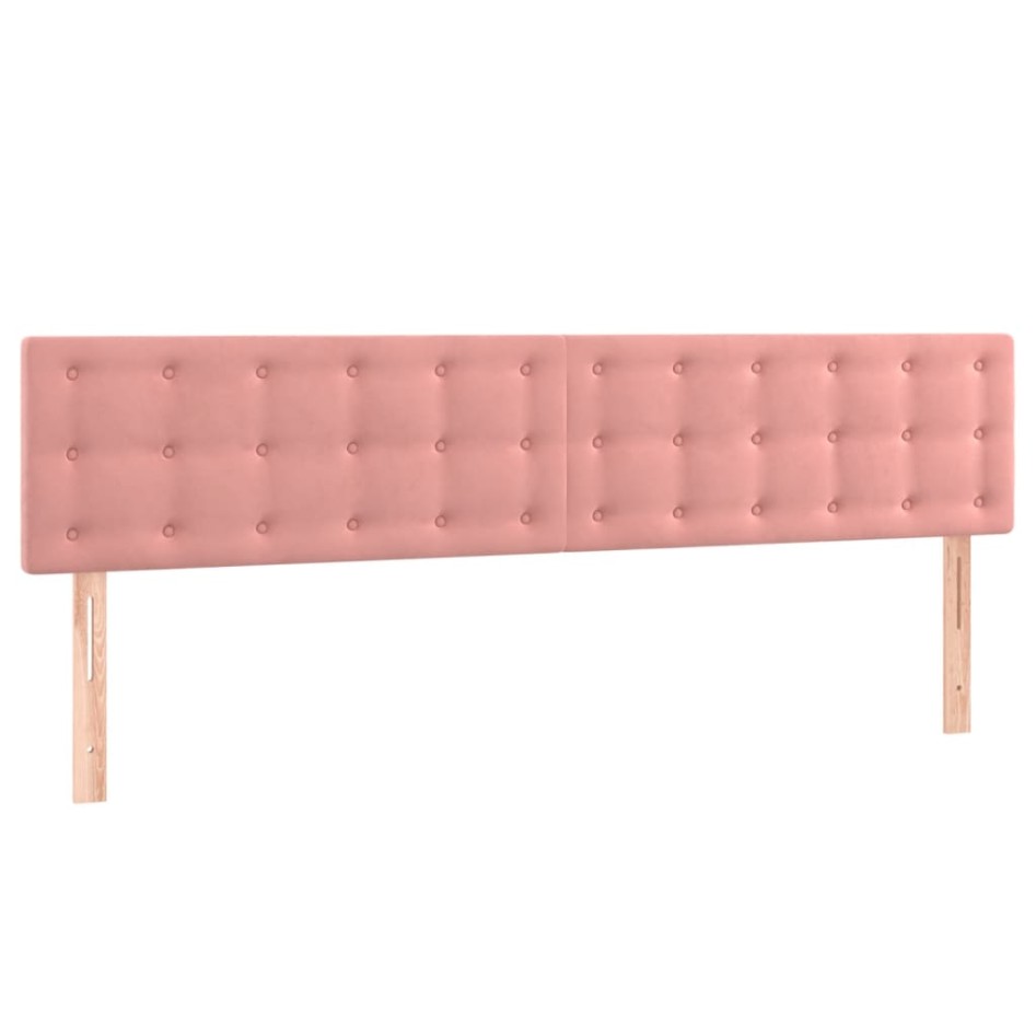 Cama box spring con colchón terciopelo rosa 180x200