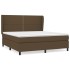 Cama box spring con colchón tela marrón oscuro 160x200