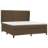 Cama box spring con colchón tela marrón oscuro 160x200