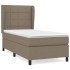 Cama box spring con colchón tela gris taupe 100x200