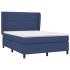 Cama box spring con colchón tela azul 140x190