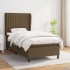 Cama box spring con colchón tela marrón oscuro 100x200