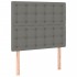 Cama box spring con colchón tela gris oscuro 90x200