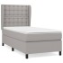 Cama box spring con colchón tela gris claro 100x200