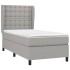 Cama box spring con colchón tela gris claro 100x200