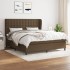 Cama box spring con colchón tela marrón oscuro 160x200