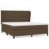Cama box spring con colchón tela marrón oscuro 160x200