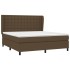 Cama box spring con colchón tela marrón oscuro 160x200