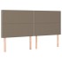 Cama box spring con colchón tela gris taupe 160x200