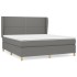 Cama box spring con colchón tela gris oscuro 180x200