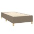 Cama box spring con colchón tela gris taupe 80x200