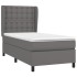 Cama box spring con colchón cuero sintético gris 90x200