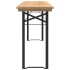 Mesa y bancos plegables de bar 3 piezas madera maciza de