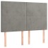 Cama box spring con colchón terciopelo gris claro 140x200