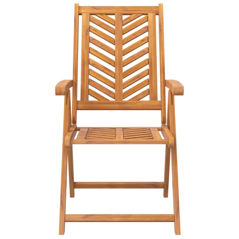 Sillas de jardín reclinables 3 uds madera maciza