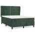 Cama box spring con colchón terciopelo verde oscuro 140x200