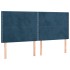 Cama box spring con colchón terciopelo azul oscuro 160x200