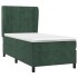 Cama box spring con colchón terciopelo verde oscuro 80x200